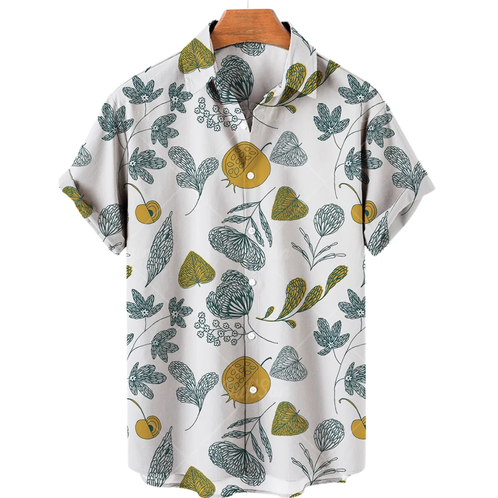 

2022 Loose Fashion Men's Shirts Summer Fruit 3d Print Hawaiian Shirts Fresh Unisex Holiday Beach Party Shirts for Men Women
