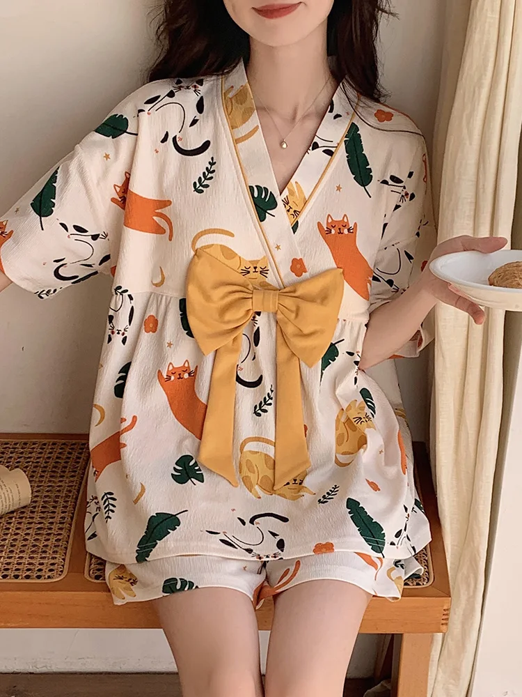 Пижама с нагрудной подушечкой для ночного сна женская летняя хлопковая одежда