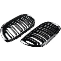 8Pcs Car Style Gloss Black Front Kidney Double Slat Grill Grille For BMW E46 4 Door 4D 3 Series 2002-2005