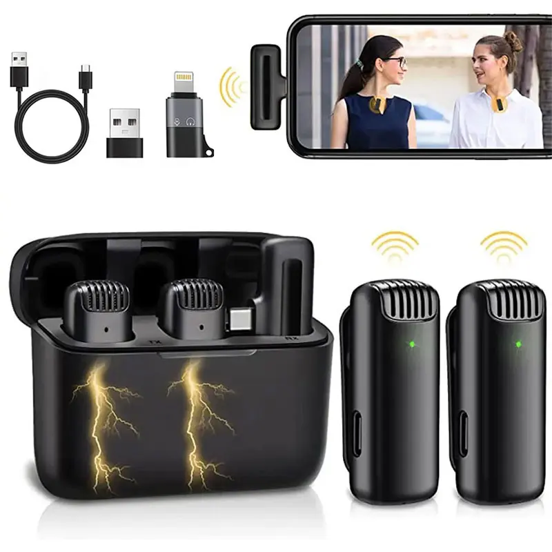 

Wireless Lavalier Mini Microphone Tie Lapel Youtube Recording Podcast Gamer Professional for PC Iphone Android Mobile Cell Phone