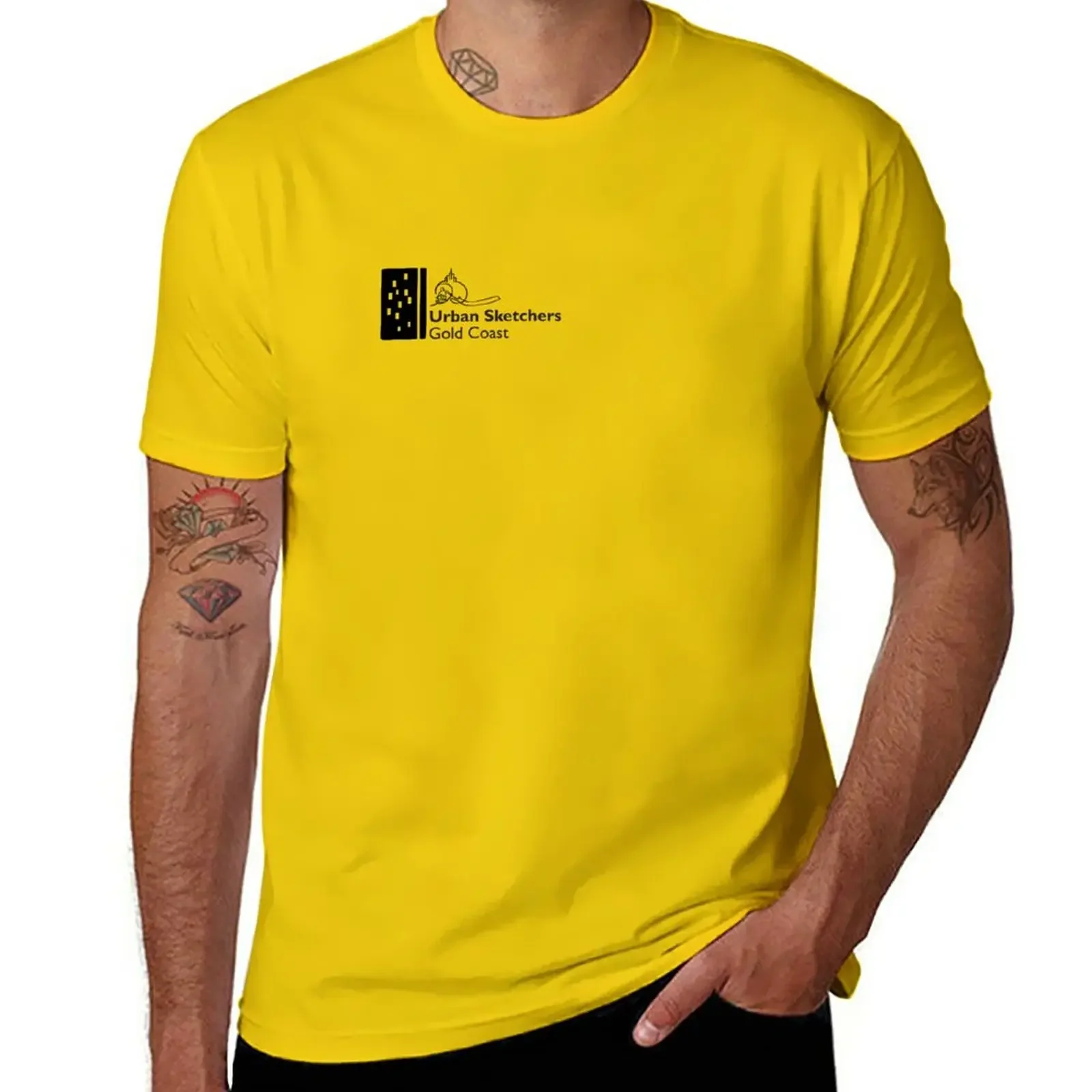 New USk Gold Coast Small Black Logo T-Shirt T-shirt for a boy plain t-shirt mens graphic t-shirts funny
