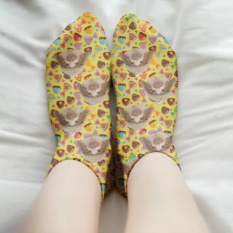 3D Cute Candy Customized Friends Face Printed Short Socks for Men Women Fashion Funny Socks DIY Design Socks Drop Shipping
