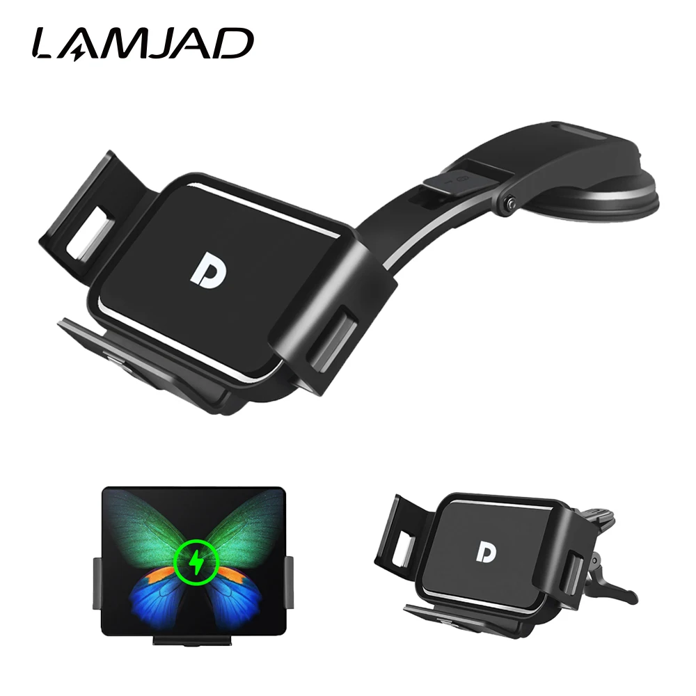 

15W Qi Wireless Autoladegerät Halterung für Samsung Galaxy Z Fold3 Fold2 Fold S22 Ultra Google Pixel 4 XL iPhone 13 Pro Max 12 11 XR S2 Telefon Auto Clamp Fast Car Charger