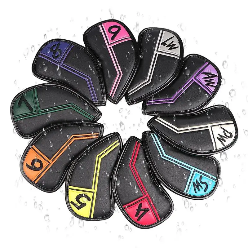 

Golf Club Covers 10pcs Golf Iron Head Covers Set Golf Travel Covers Anti-scratch Waterproof Golf Headcovers Accessories For Men