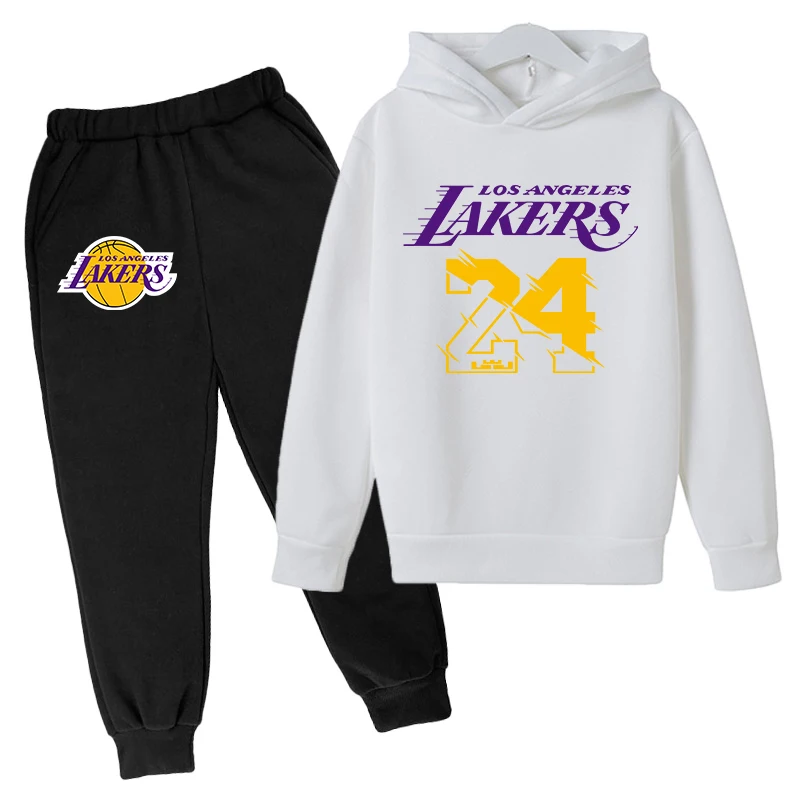 

No.24 Basketball Clothes For Boys And Girls Kids Sports Set Hoodie+Pants Jogging Autumn Leisure 2 Piece Set