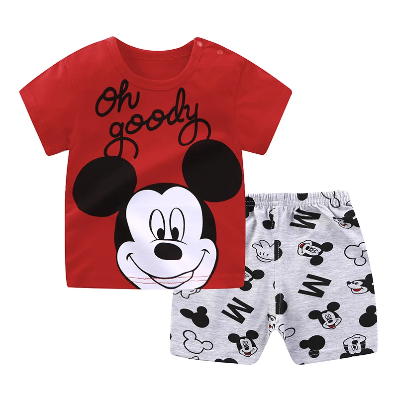 2022 Summer Baby Kids Sport Casual Clothing Disney Mickey Mouse Clothes Sets for Boys Costumes Cotton Baby Clothes 0-3Years Old
