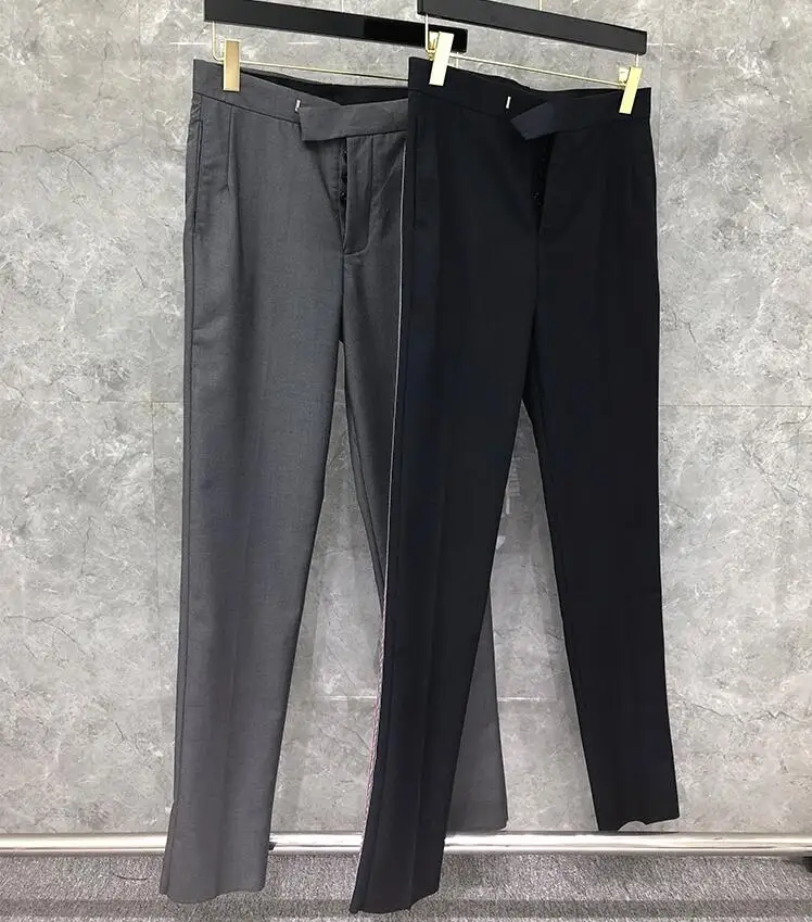 Man Pants 2022 Autumn Formal Trousers New Cropped Pants Men Casual Suit Pants Men's Business Striped Spring