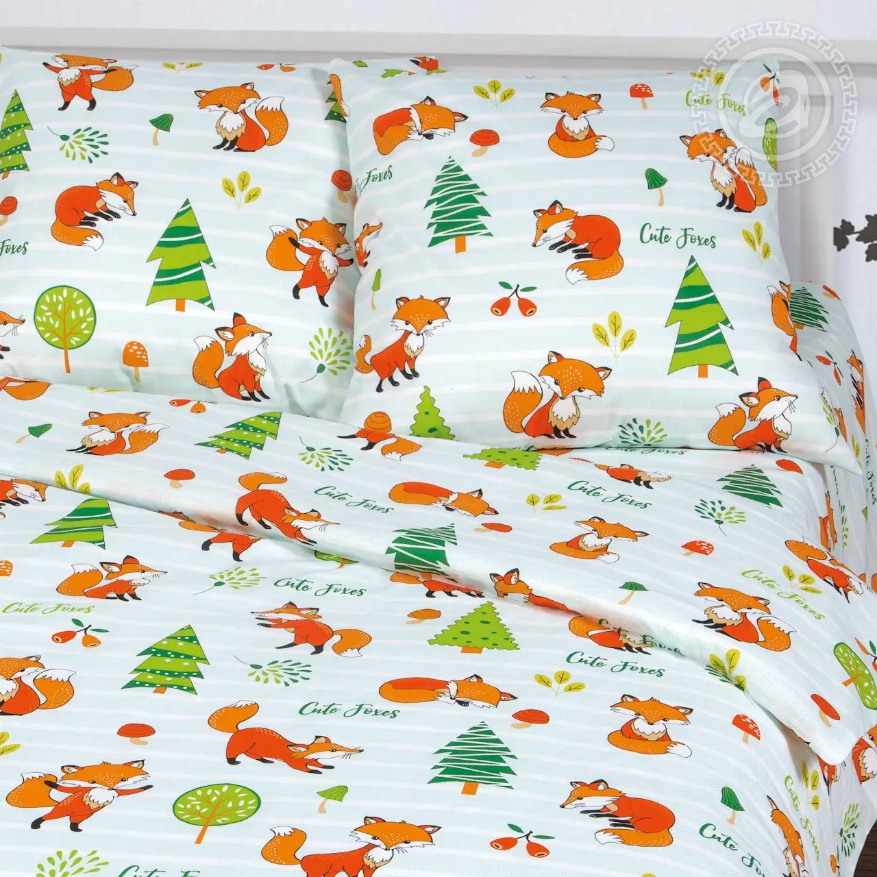 Комплект постельного белья из бязи для детей Лисята