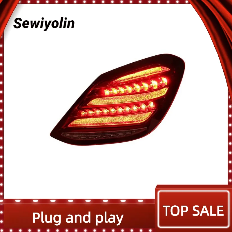 

For Mercedes-Benz W205 2014~2021 Car Accessories Animation LED Trailer Lights Tail Lamp Rear DRL Signal Automotive Plug And Play