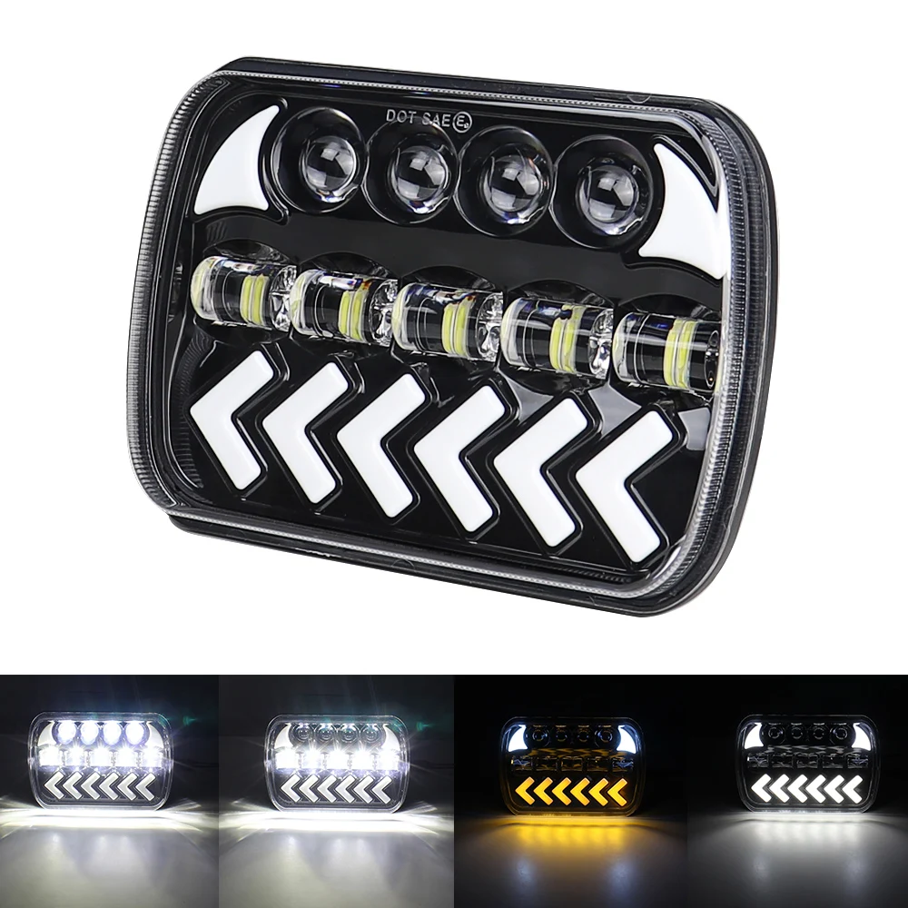 

Квадратная светодиодная передняя фара 5*7 дюймов подходит для Ford F-100/250/350 Ranger F600 F900 пикап