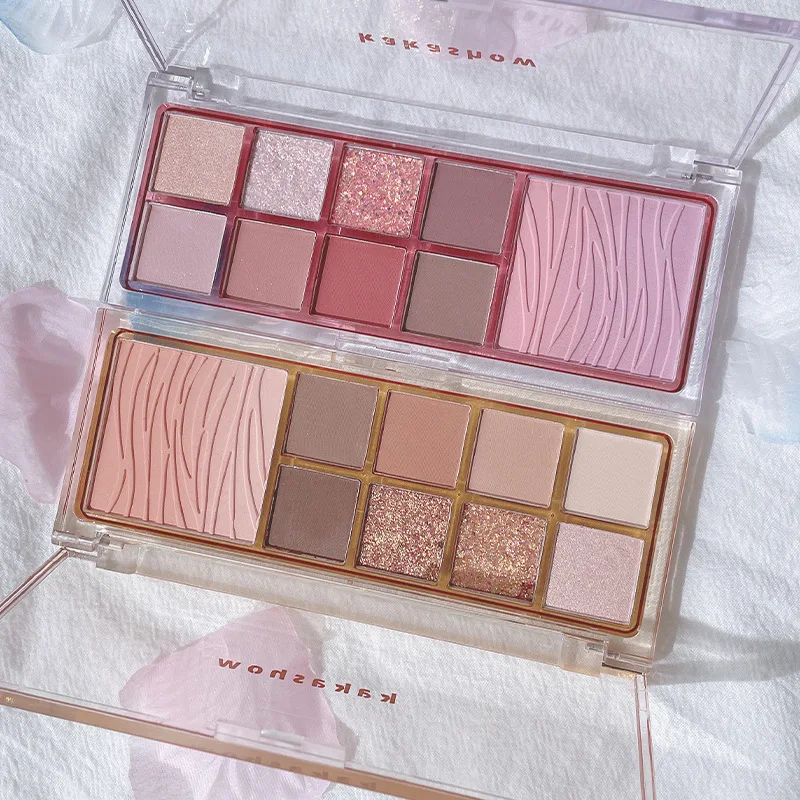 

Colorful 9 Colors Pearl Eyeshadow Palette Matte Feminine Cosmetics Eye Color Blush Highlight Trimming Beauty Makeup Palette