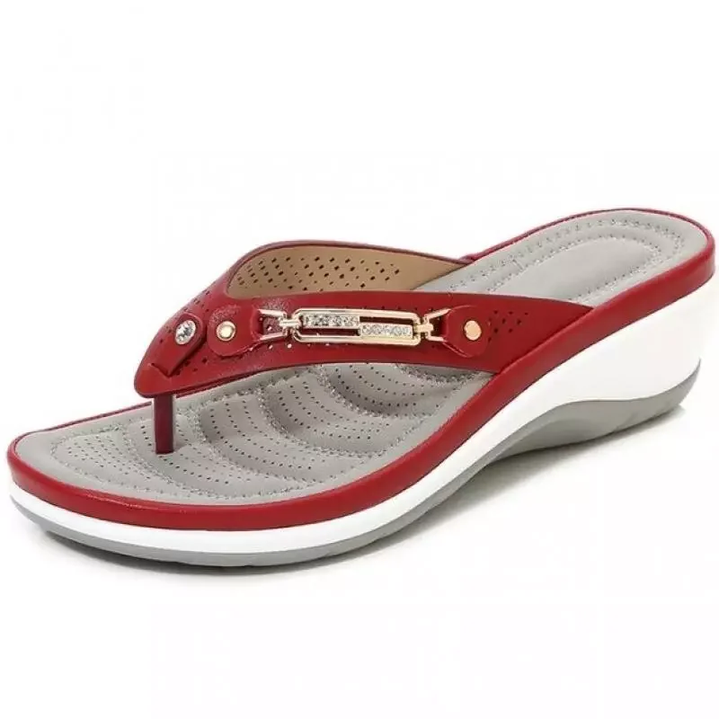 

NEW IN Rubber Slippers with Arch Support Flip Flops Summer Comfy Thong Sandals Platform Beach Slides Female Comforty Flats