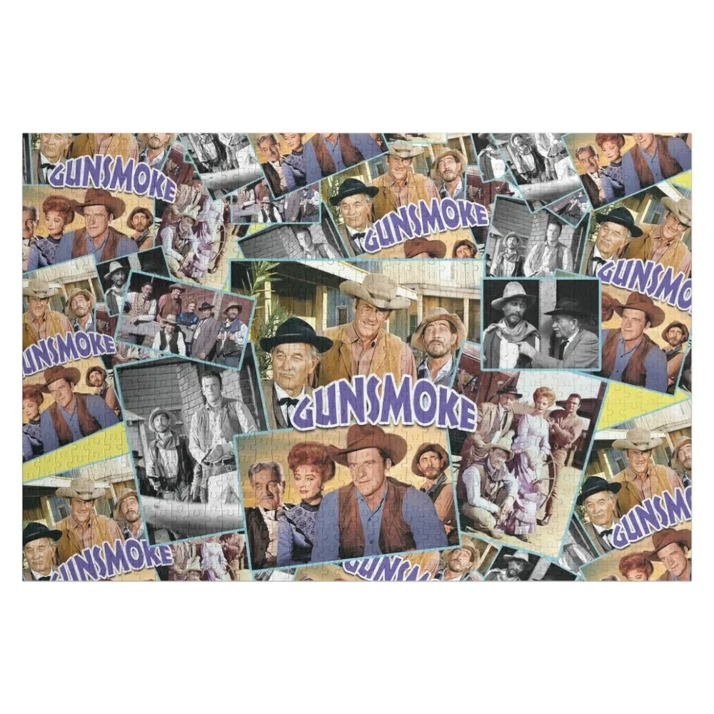 Gunsmoke курительные пистолеты Деревянный пазл с именем на заказ