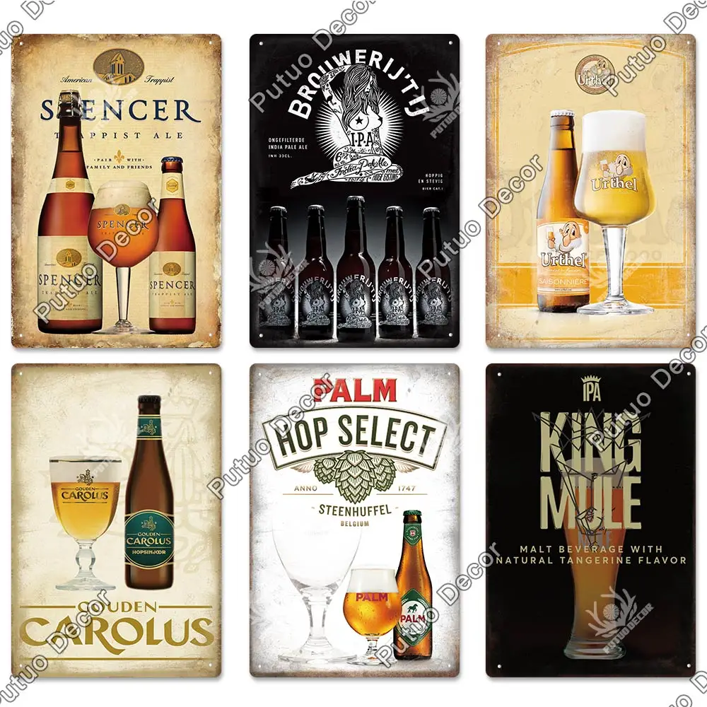 Putuo Decor Винтажная жестяная табличка с пивом