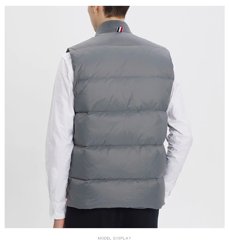 TB THOM Winter Men's Jackets Fashion Brand Down Jacket Vest Matte Nylon Contrast 4-Bar Stripe Thick Casual Warm Thermal vest