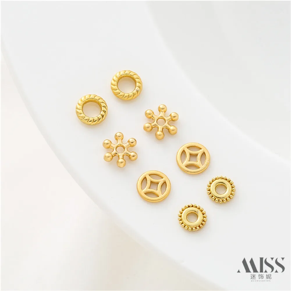 18K песок золото древняя Золотая Снежинка разделитель медная монета Ретро узор