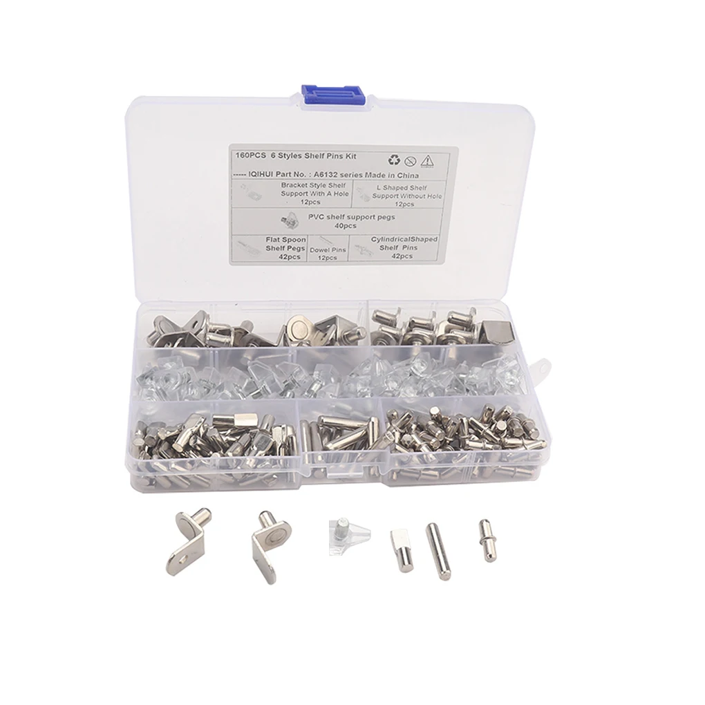 

160x Shelf Pins Kit Smooth Surface Pegs Long-time Service Clips Bracket