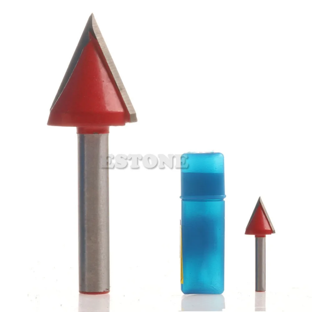 

1/4 "V Groove Bit CNC 60 градусов маршрутизатор резьба инструмент деревообрабатывающий резак 6x22 мм