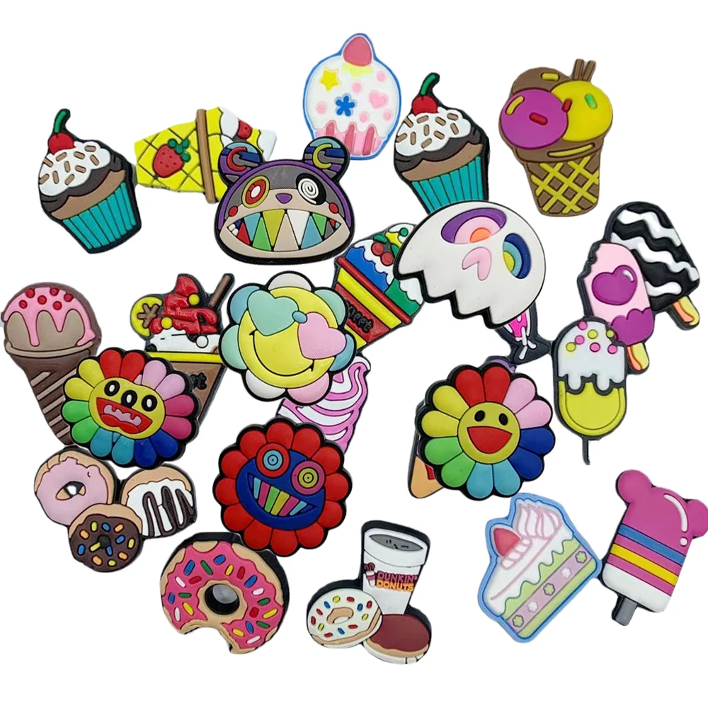 50-100PCS Croc Shoe Charms Decorations for Summer Shoes Accessories PVC Cartoon Letter Anime Shoe Buckle Wholesale Dropshipping