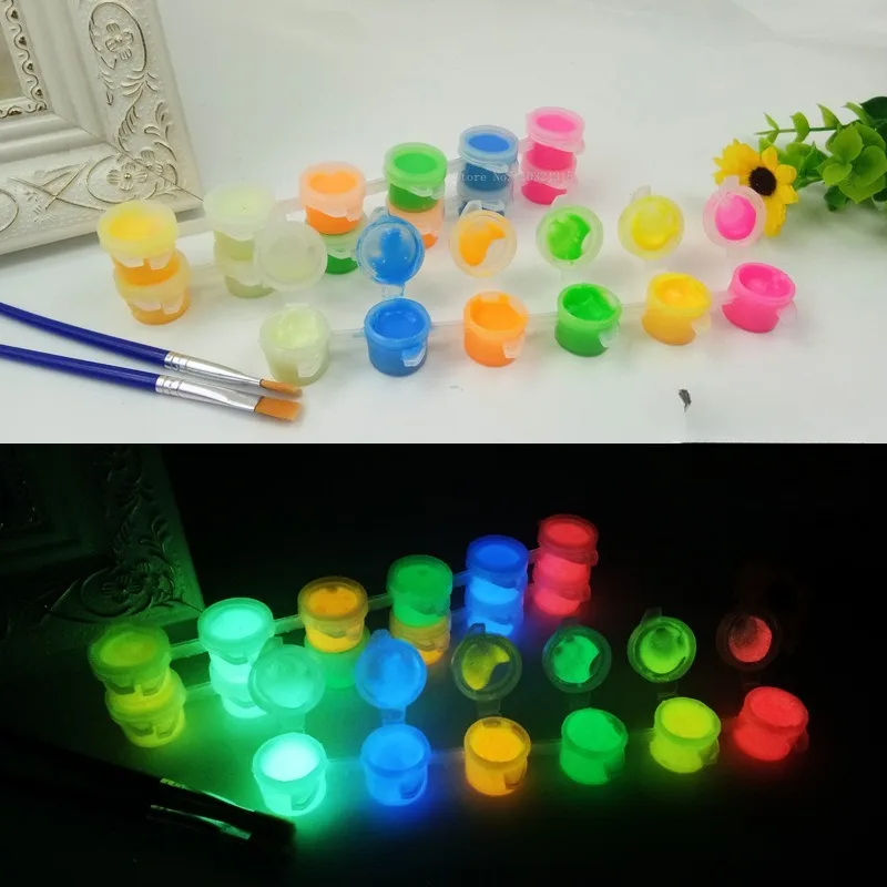 3 мл 6 полосок Ультраяркий акриловый пигмент светящаяся краска детское искусство