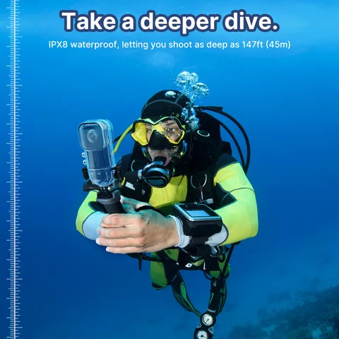 Подводная фотокамера для дайвинга на глубине 45 м для Insta360 X3, защитный корпус, водонепроницаемый фотобокс для Insta 360 X3, аксессуары для камеры