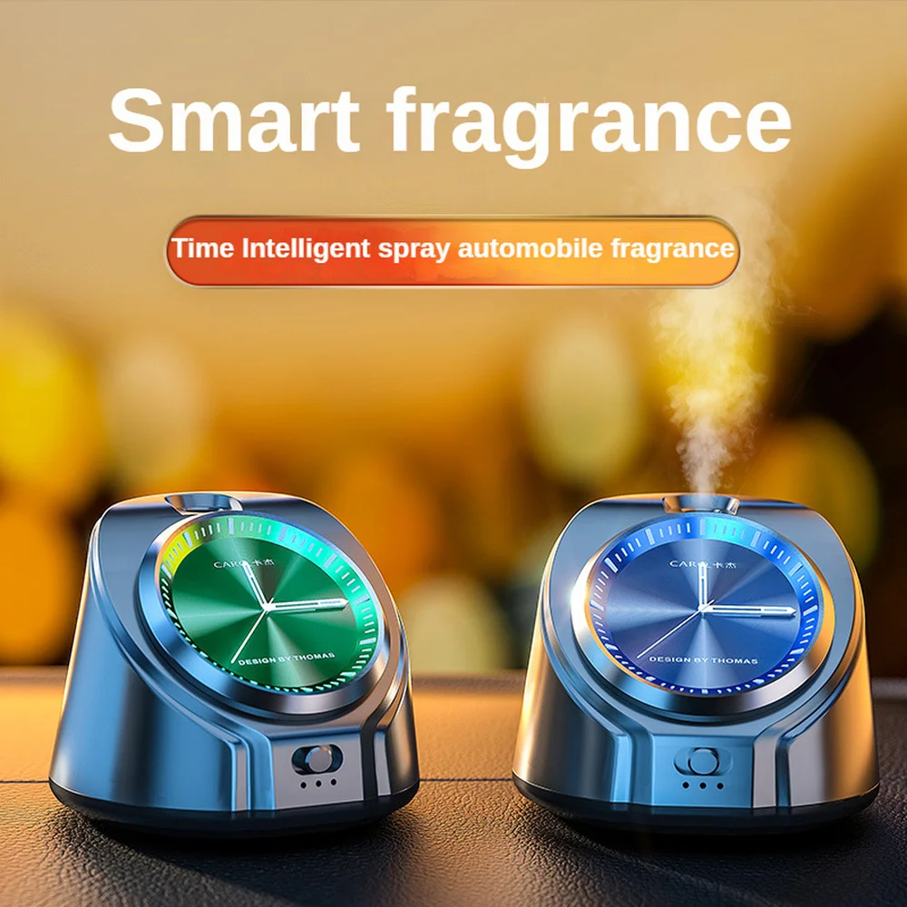 

Smart Car Aromatherapy Car Ornaments Clock Spray Lasting Light Fragrance Air Freshener Essential Oil Diffuser Car Decor 2022 New