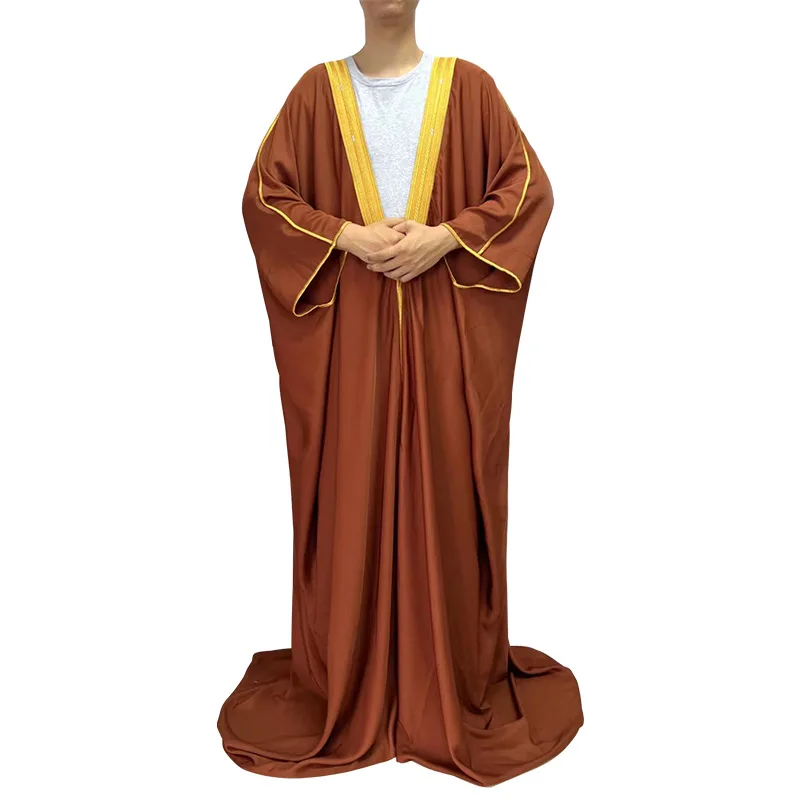 Мусульманский мужской марокканский халат однотонный открытый Абая кафтан