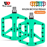 west biking ultralight seal bearings bike pedals nylon mtb pedals widen anti slip high speed cycling pedal bicycle accessories