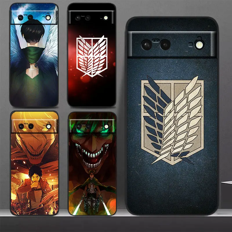 

Anime Attack On Titan Logo Phone Case For Google Pixel 7 Pro 6 Pro 6A 5A 5 4 4A XL 5G Black Soft Cover Fundas Cover
