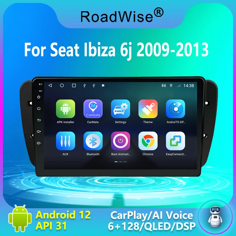 

8+256 Android Car Radio Multimedia Carplay For Seat Ibiza 6j 2009 2010 2011 2012 2013 4G Wifi Navi GPS 2Din DVD Autoradio Stereo