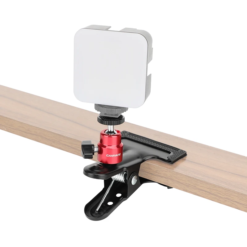 

HDRIG Metal Spring Clip Clamp Background Support Clamps With Mini Ball Head Adapter For Smartphone Camera Monitor LED Light