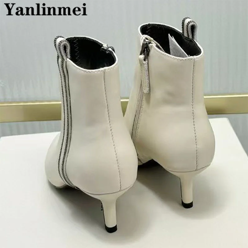 Сексуальные женские короткие ботинки на каблуке с котенком ботильоны высоком