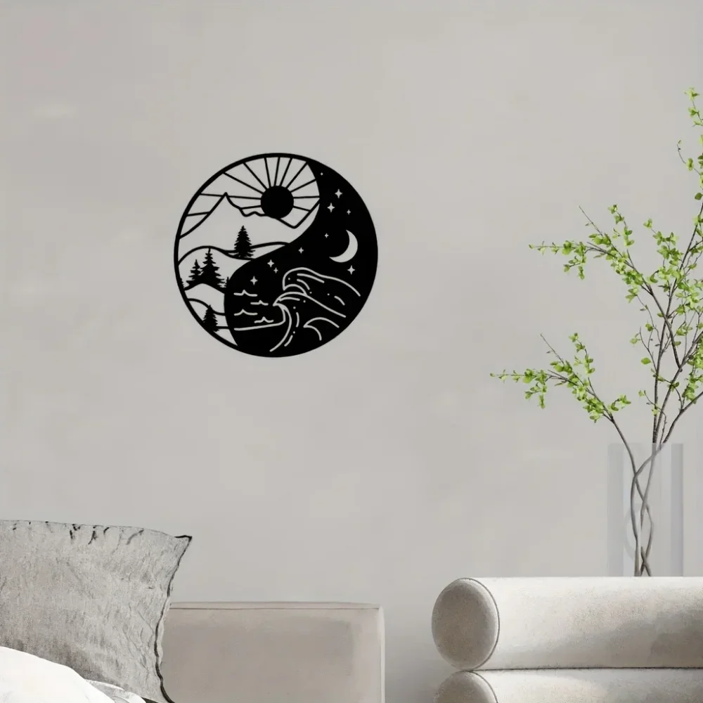 Непыльный Настенный Металлический Декор С Лунным Солнцем И Звездами. Уникальный