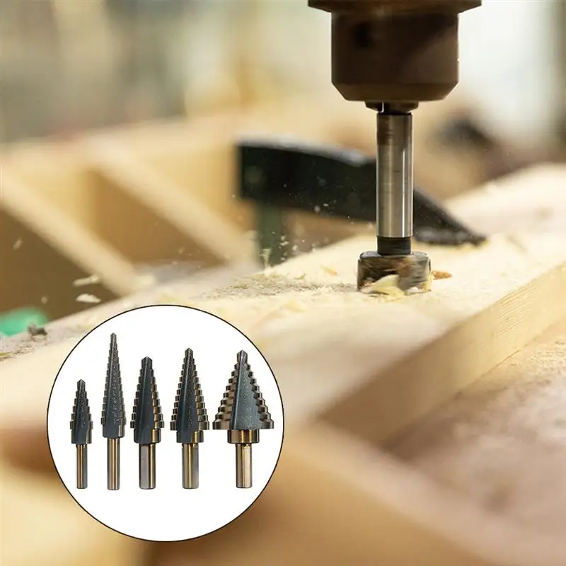 

5pcs/Set High-speed Steel Replacement Drills Drill Bits Hole Drilling Bits with Aluminum Case for Metal Woodworking