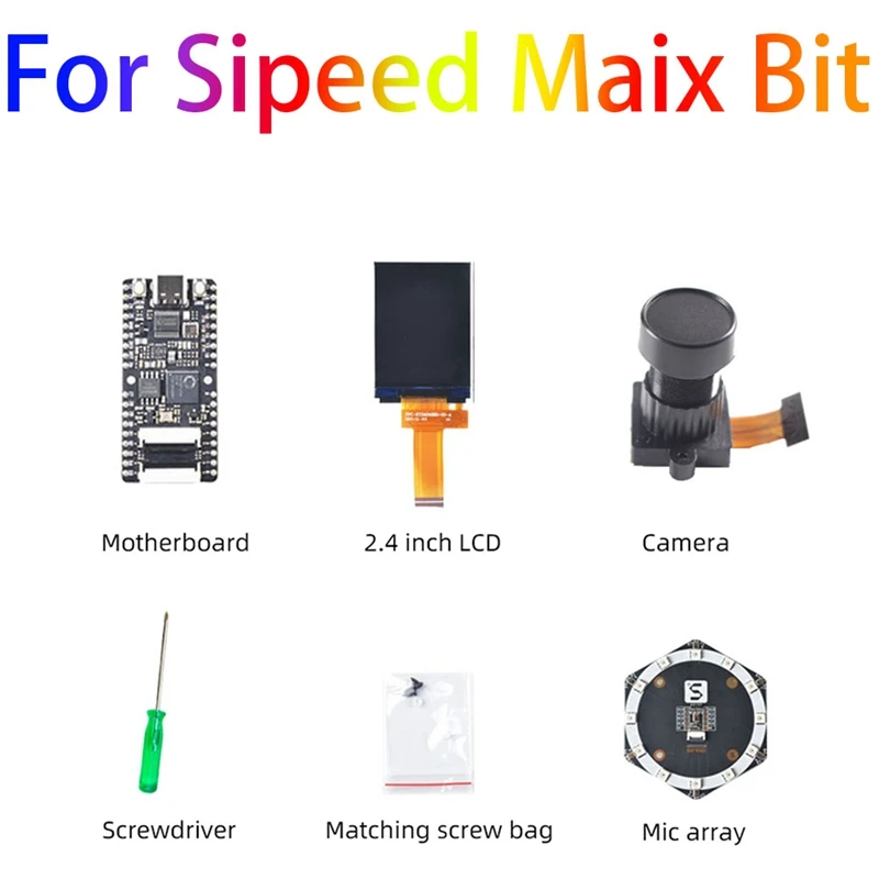 

For Sipeed Maix Bit Kit Development Board RISC-V AI+LOT K210 In-Line Breadboard Motherboard With 2.4Inch Screen/Camera/Mic Array