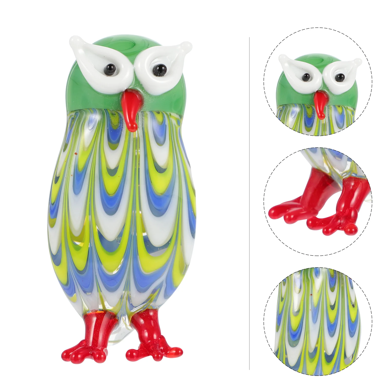 

Animal Owl Statue Figurine Glass Ornament Decor Crystal Table Micro Landscape Figurines Mini Shape Sculptures Statues Bird