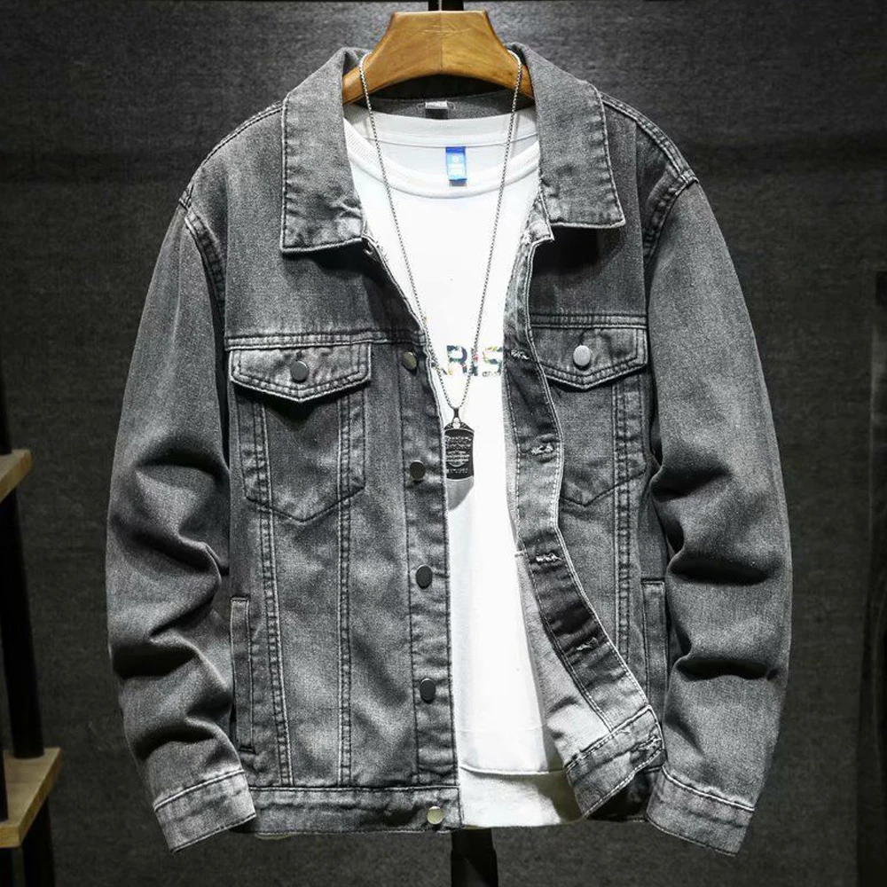 Youth New Men's Denim Jacket Casual Wild Student Korean Version Large Size Y2K