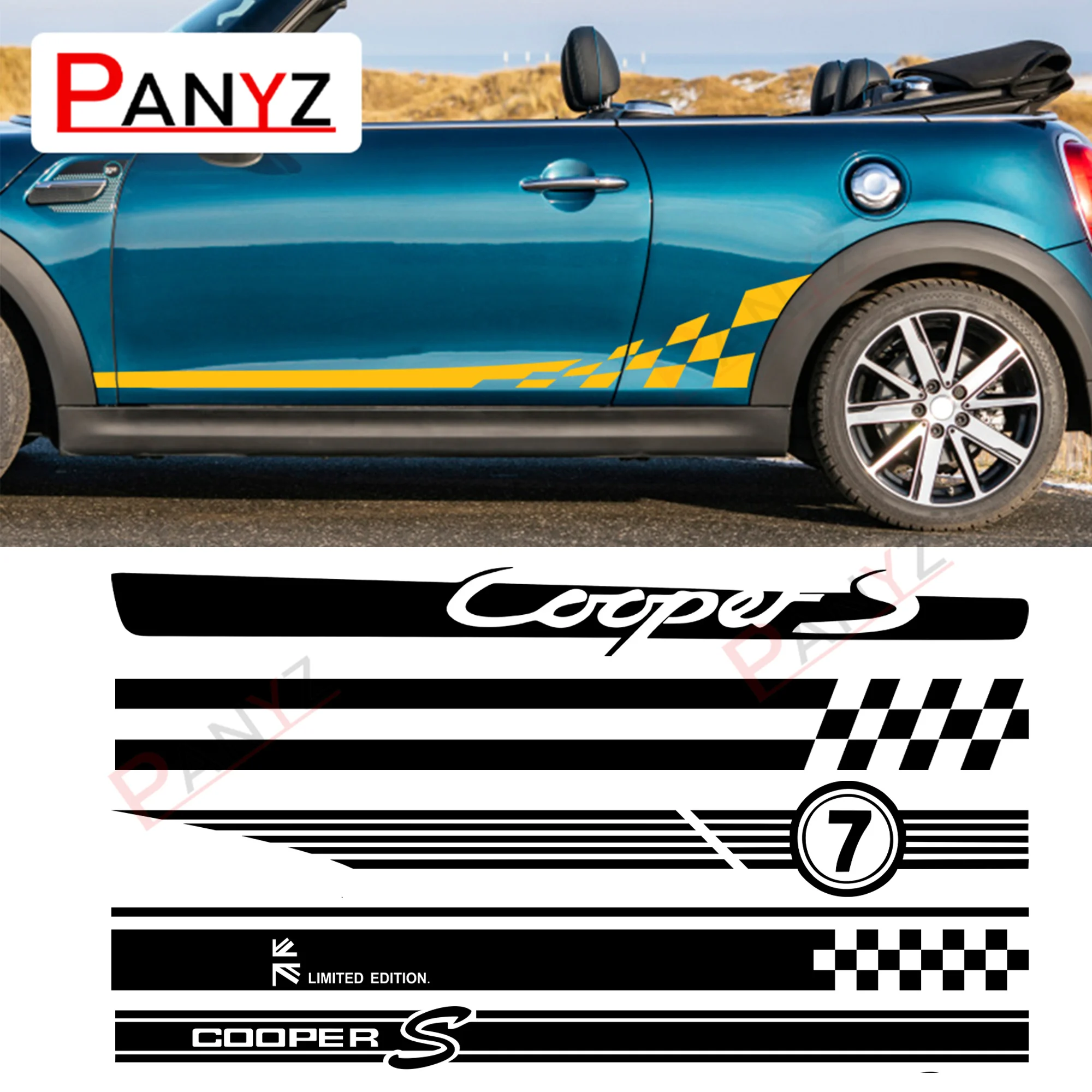 

2pcs Car Long Side Stripe Sticker For Mini Cooper R56 R57 R58 R50 R52 R53 R59 R61 Countryman R60 F60 F55 F56 F54 DIY Accessories