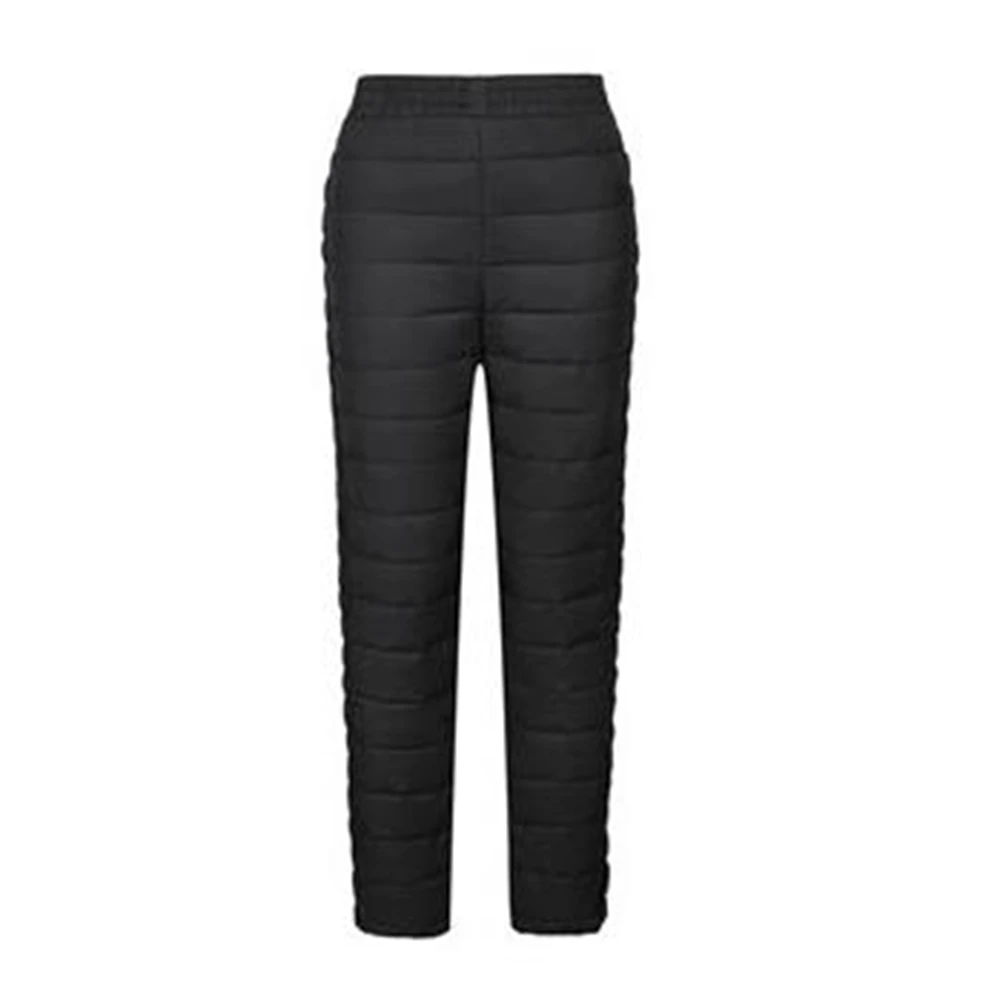 Female Winter Thick Warm Down Trousers Woman Autumn Hot Sale Solid Elastic Waist High Full Length Straight Thick 95% Down Pants