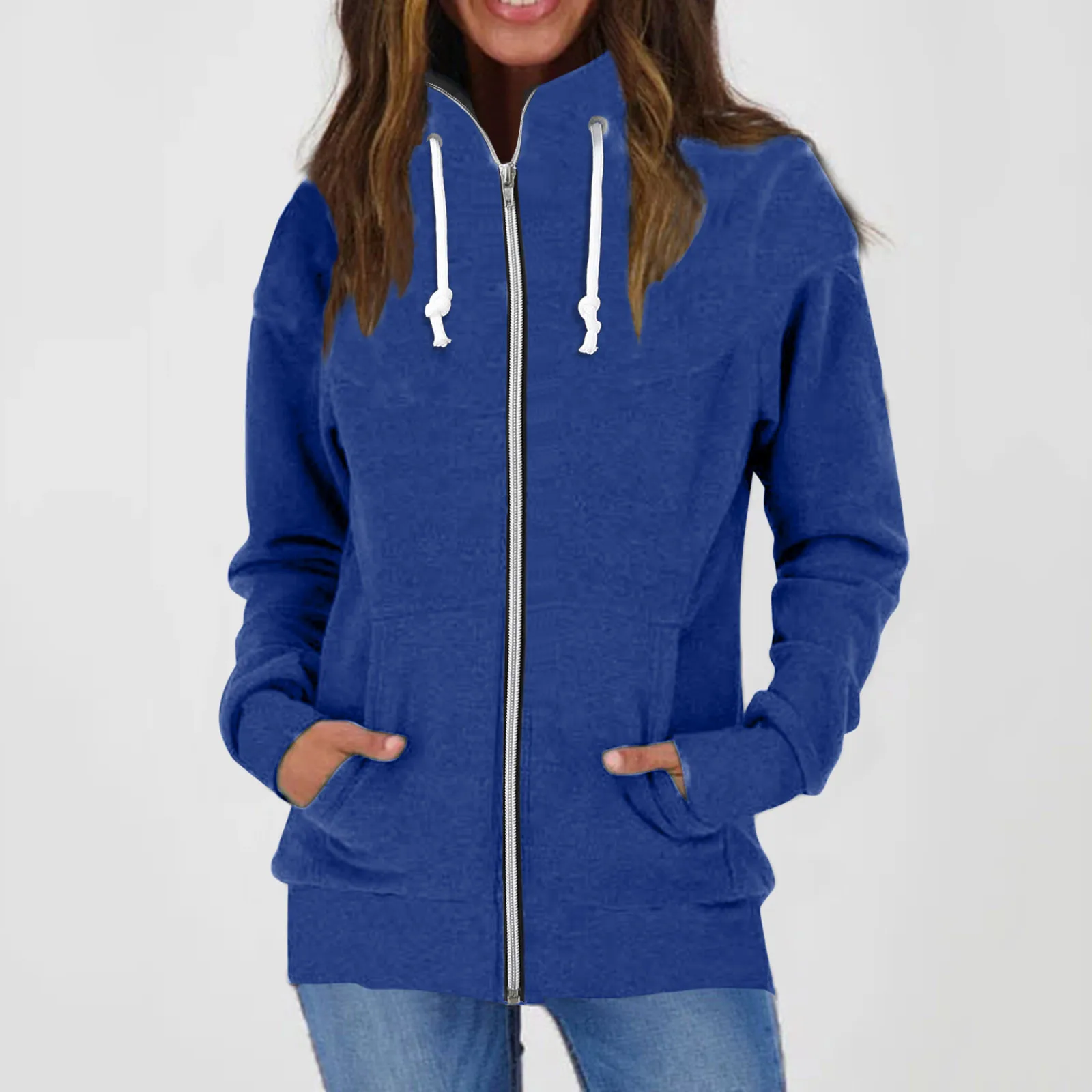 

Ladies Fleece Jacket Women Sweatshirt Korean Version Style Zip Up Loose Sweatshirts Casual Solid Color Long Sleeve Zipper Coat