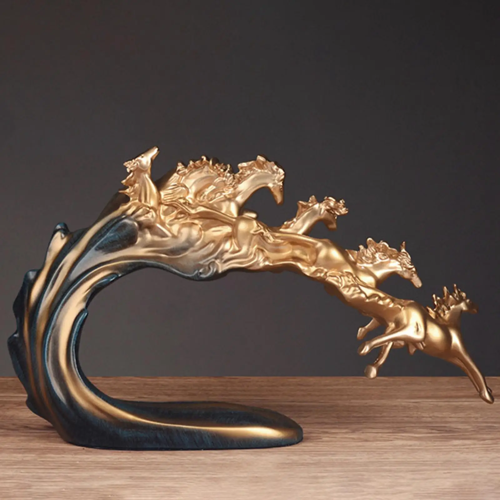 

Horses Statue Animal Sculpture Artwork for Cabinet Shelves Arrangement