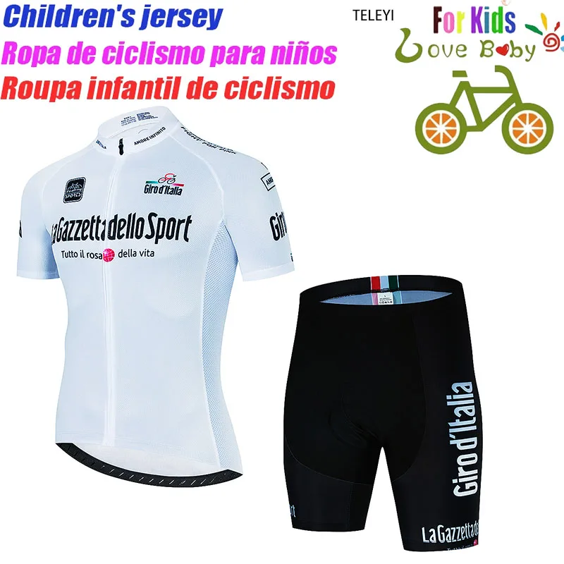 

Детский комплект для велоспорта Tour De Italy, детская дышащая велосипедная одежда с коротким рукавом, летняя быстросохнущая велосипедная Одежд...