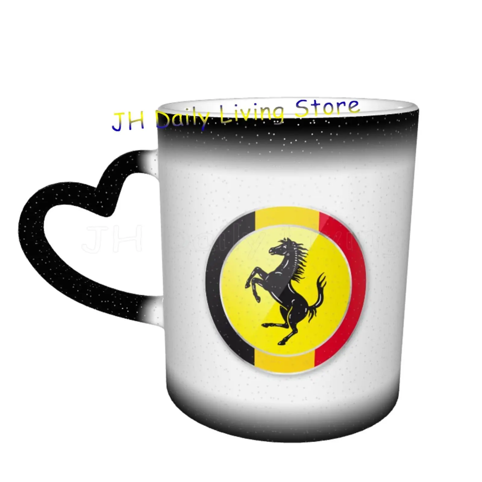 

Ferrari Logo Print Mugs Italian Super Car Coffee Tea Cocoa Cup Color Changing Mug In The Sky Modern Fashion Ceramic Cups