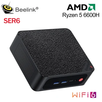 Beelink-Mini PC SER6, Windows 11 Pro, AMD Ryzen 5, 2023 H, RDNA2, DDR5, 16GB, SSD, 6600 GB, NVME, Wifi6, LAN, 500G, PCIe4.0, 2,5 1
