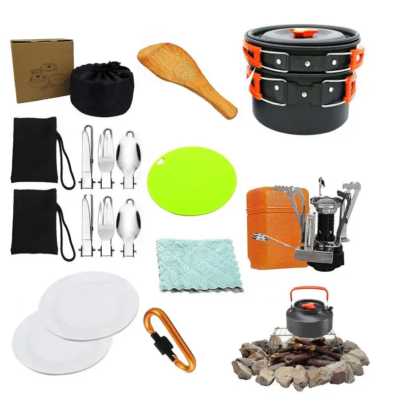 

Cookware Set Kitchen Utensil Kit Portable Folding Spork Set Outdoor Non-Stick Cooking Picnic Fork Spoon For Camping Barbecue