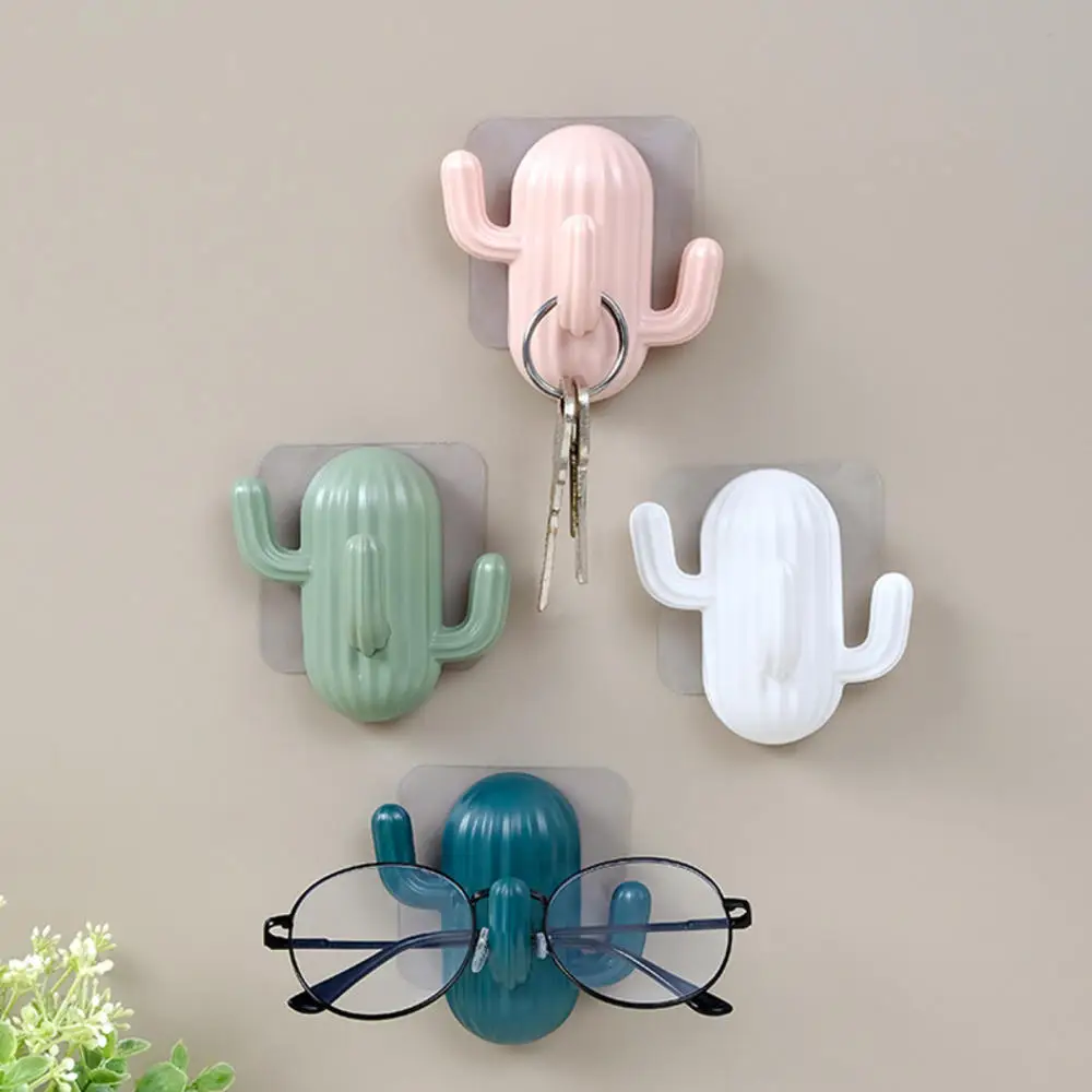 

Cactus Adhesive Wall Hooks Key Holder Shower Bathroom Kitchen Hanging Hooks for Coat Towel Key Cute Decor