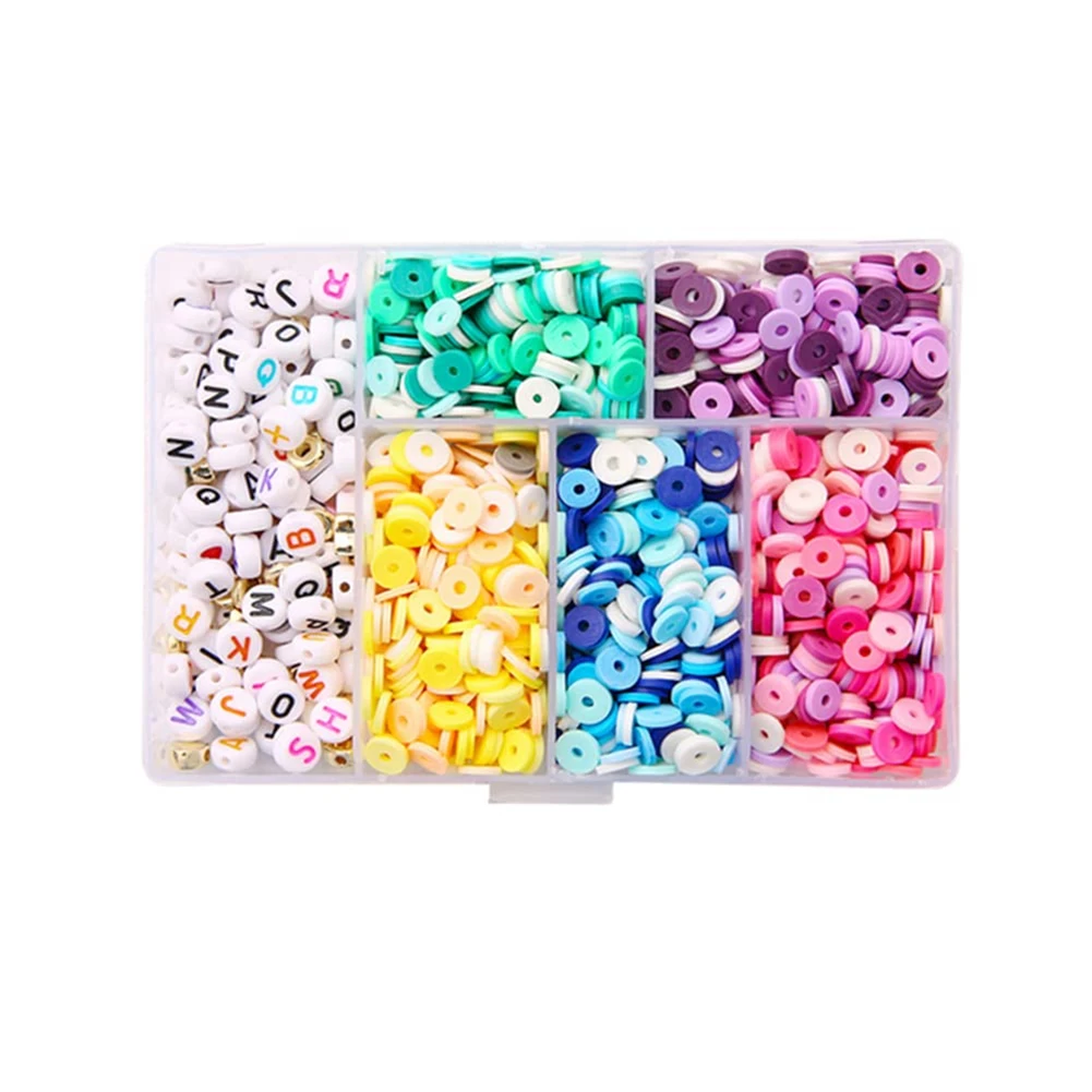 

Clay Beads for Bracelet Making, Clay Beads for Making, Flat Round Polymer Clay Spacer Beads for DIY Bracelet Craft H