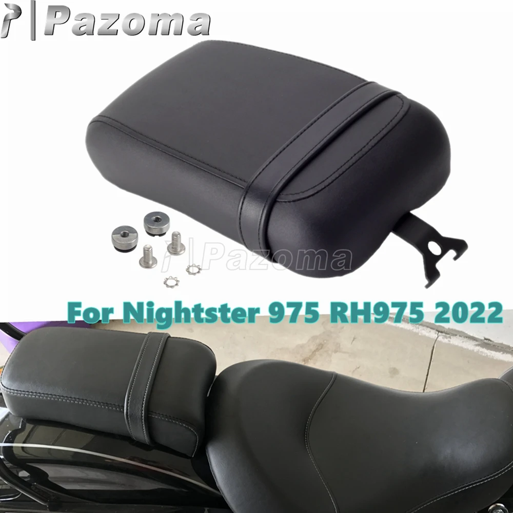 

Motorcycle Rear Seat Cushion Black Soft Leather Fender Seat Passenger Pillion Pad For Harley Nightster 975 RH975 RH 975 2022