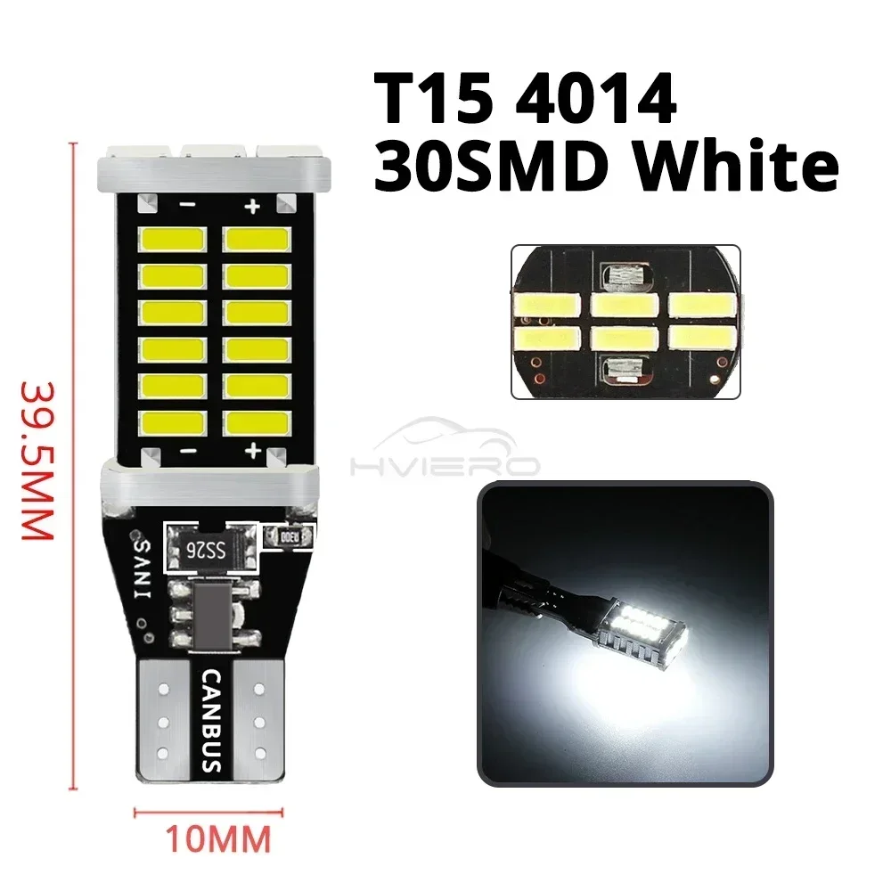 

T15 4014 30SMD 45SMD Белый Автомобильный светодиодный багажник CANBUS Реверсивный стоп-сигнал Указатель поворота Rogue Lights Резервная лампа Модифицированная универсальная