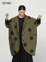 xitao vintage wave point cape coat irregular trench coat for women streetwear trend early spring 2020 new gcc1781